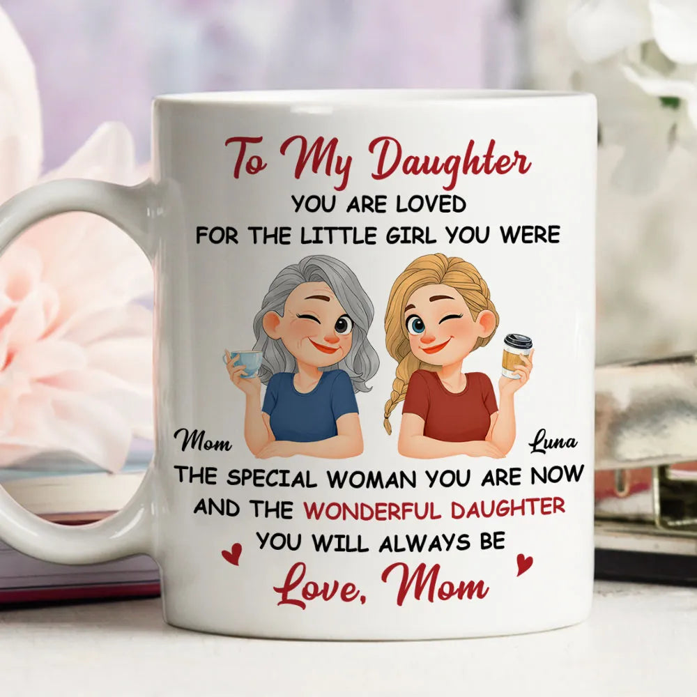 Personalized Coffee Mug for Daughter - Heartfelt Message from Mom Cup MagicInPrints
