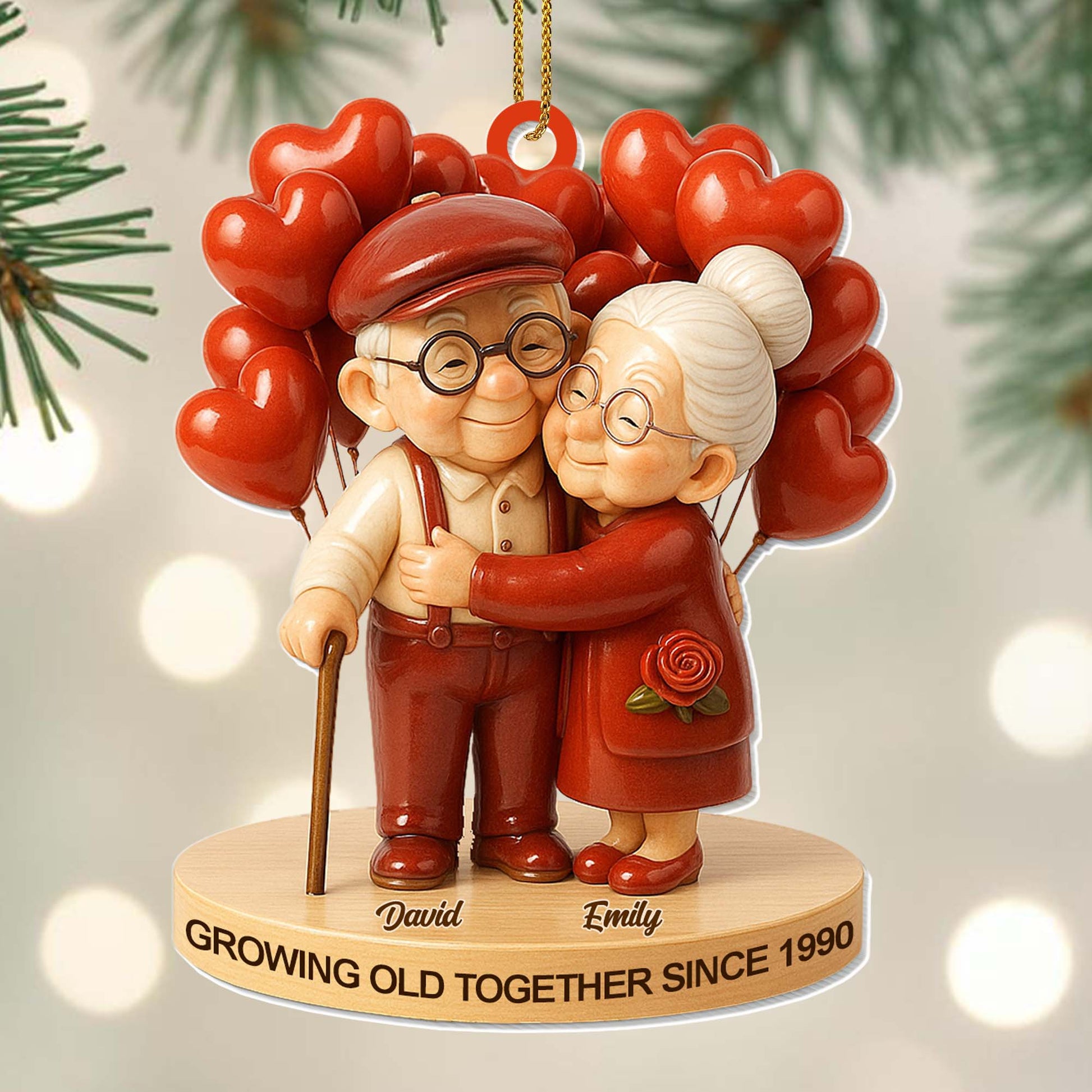 Personalized Couples Ornament for Grandparents - Heartwarming Anniversary Gift Ornament MagicInPrints