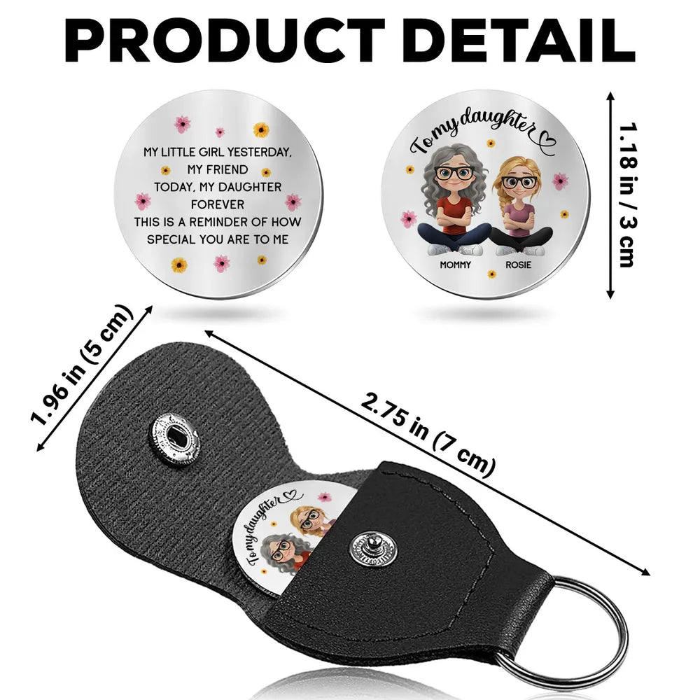 Personalized Leather Keychain for Daughter - Sentimental Gift Keychain MagicInPrints
