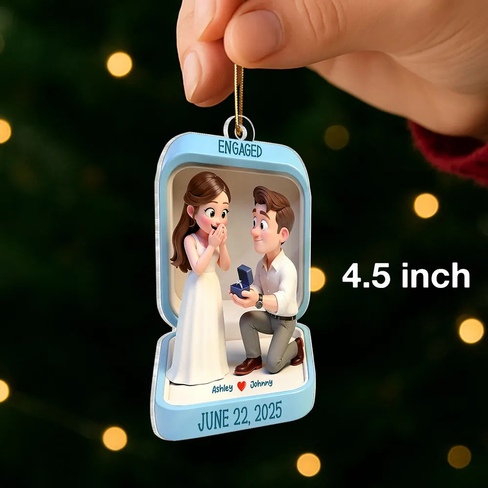 Personalized Engagement Ornament for Couples - Commemorate Special Moment Ornament MagicInPrints