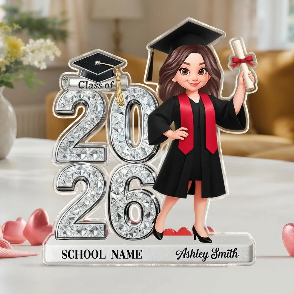 Personalized Graduation Acrylic Plaque for Class of 2026 - Custom School Name Gift Plaque MagicInPrints