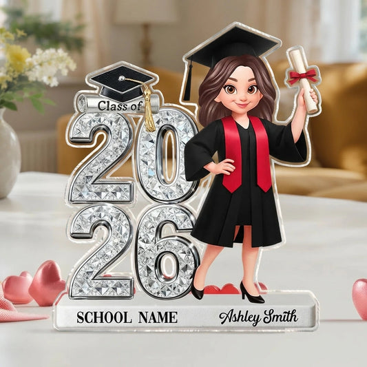 Personalized Graduation Acrylic Plaque for Class of 2026 - Custom School Name Gift Plaque MagicInPrints
