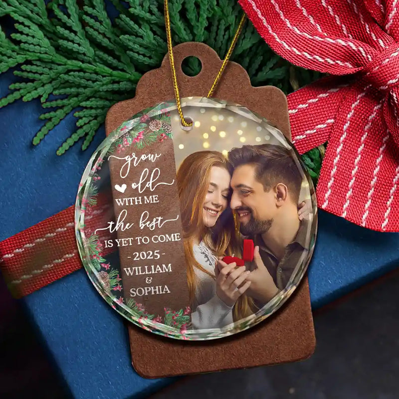 Personalized Engagement Ornament for Couples - Custom Photo Keepsake for 2025 Ornament MagicInPrints