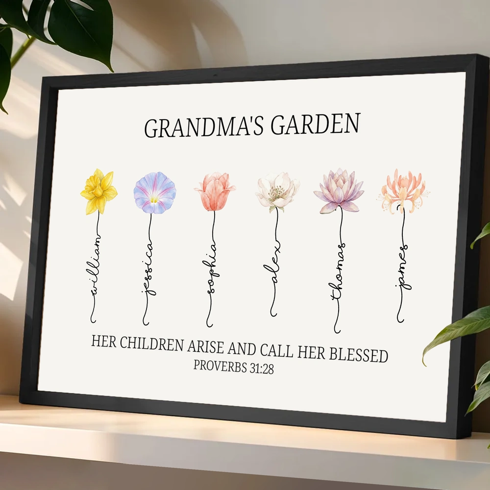 Personalized Grandma's Garden Wall Art for Family Sentimental Gift - Mother's Day Decor Poster or Canvas MagicInPrints