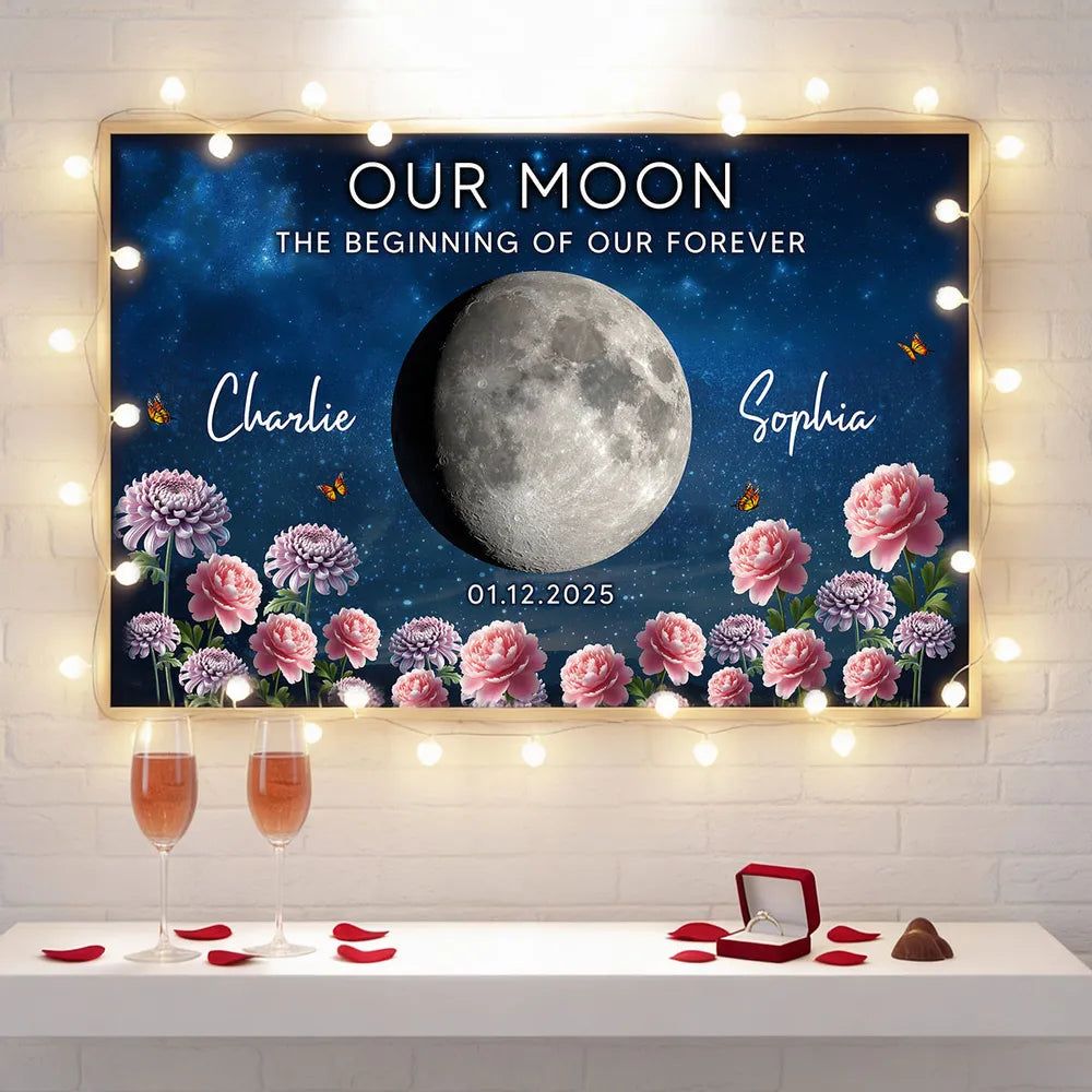 Personalized Moon Phase Wall Art for Couples - Romantic Anniversary Gift Poster or Canvas MagicInPrints
