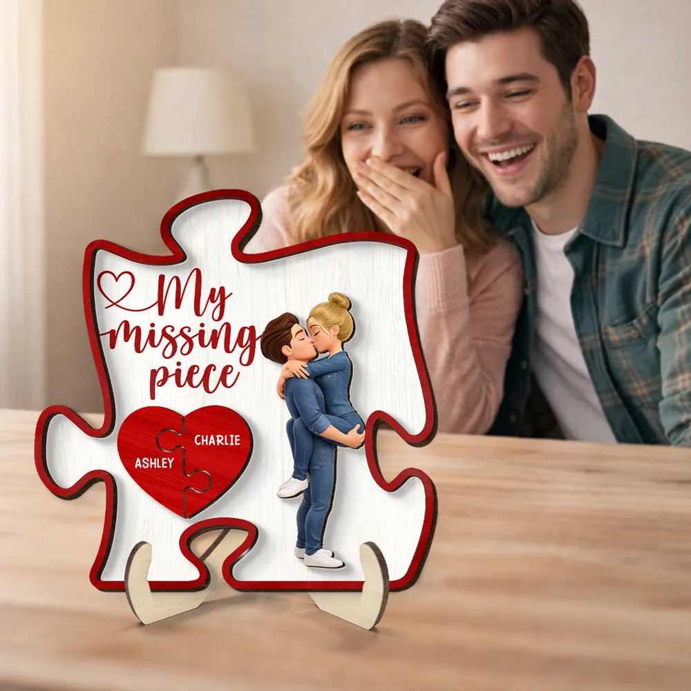 Personalized Puzzle Piece Plaque for Couples - Romantic Gift for Anniversary Plaque MagicInPrints