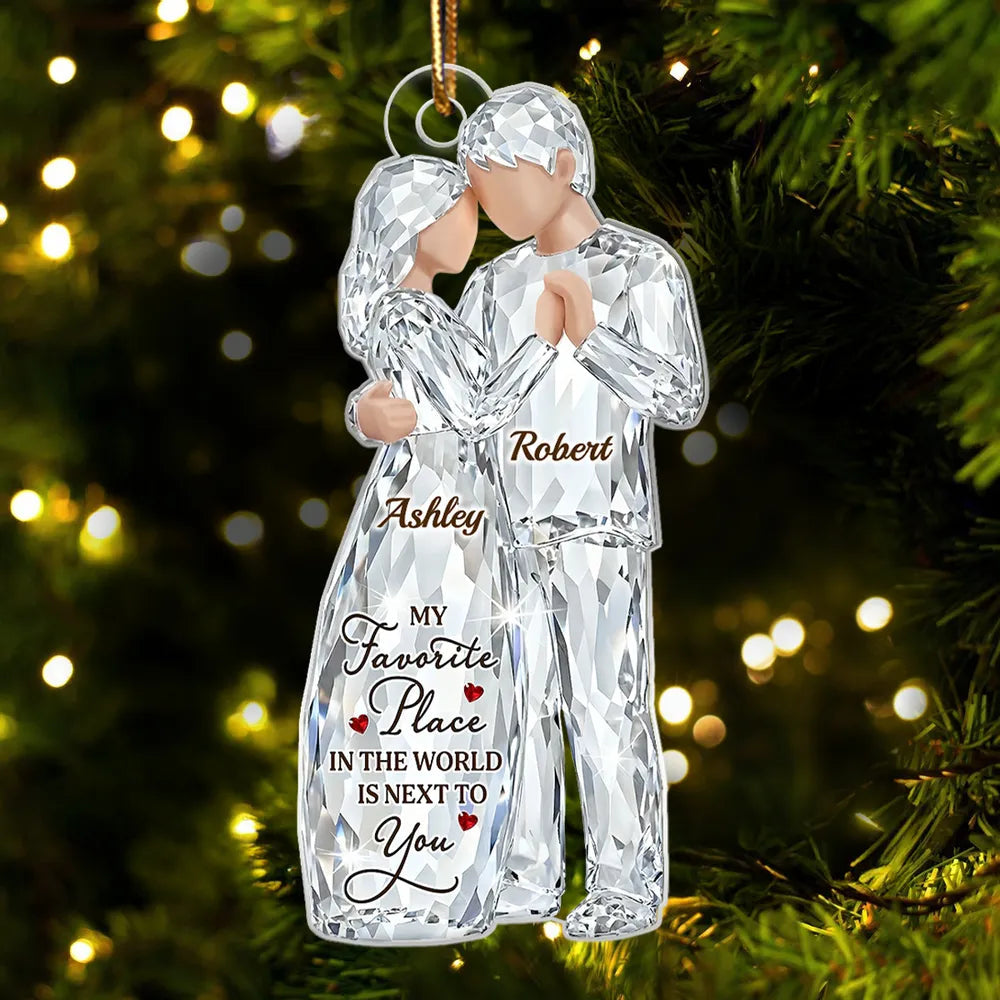 Personalized Crystal Couple Ornament for Couples - Romantic Christmas Keepsake Ornament MagicInPrints