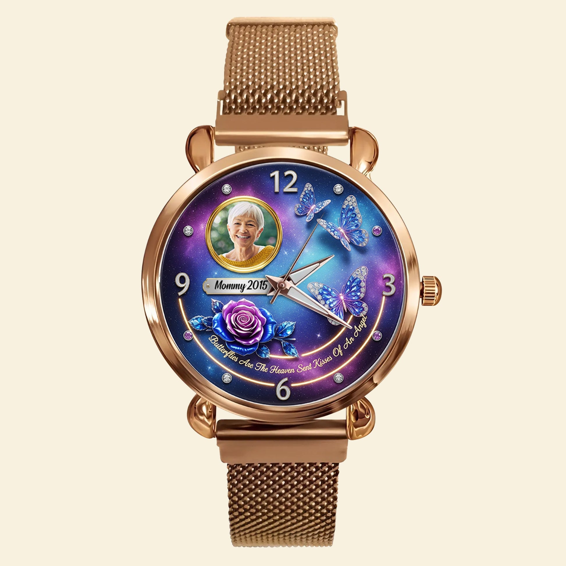 Cherish Every Moment: Customizable Angel Mesh Strap Quartz Watch - Perfect Gift for Loved Ones Quartz Watch MagicInPrints