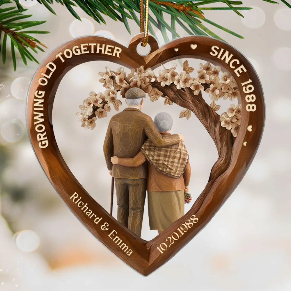 Personalized Heart-Shaped Anniversary Ornament for Couples - Sentimental Keepsake Ornament MagicInPrints