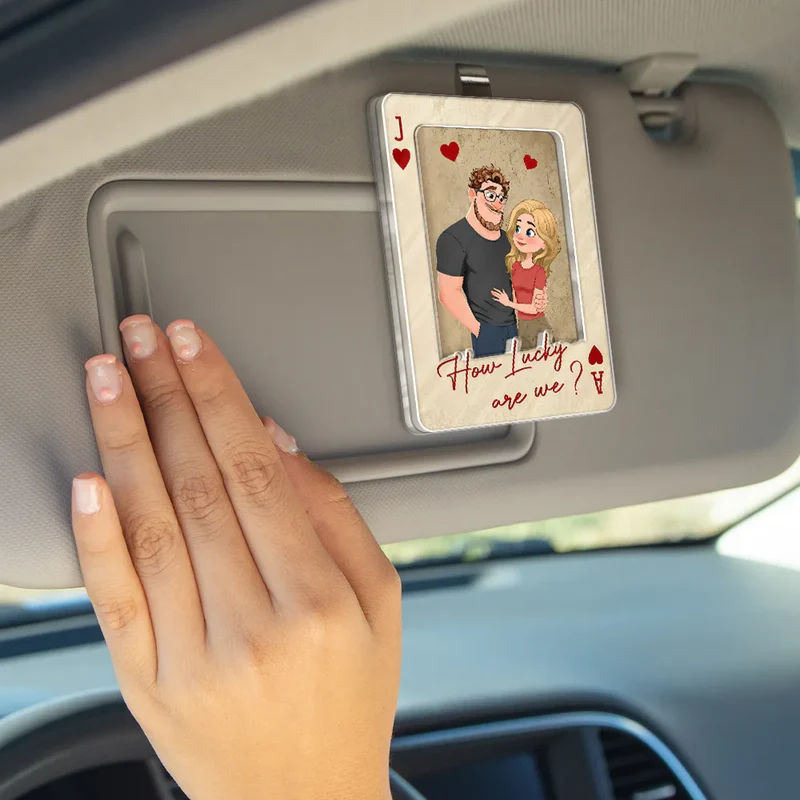 Personalized Car Visor Clip for Couples - Drive Safe, I Love You Gift Car Hanger MagicInPrints