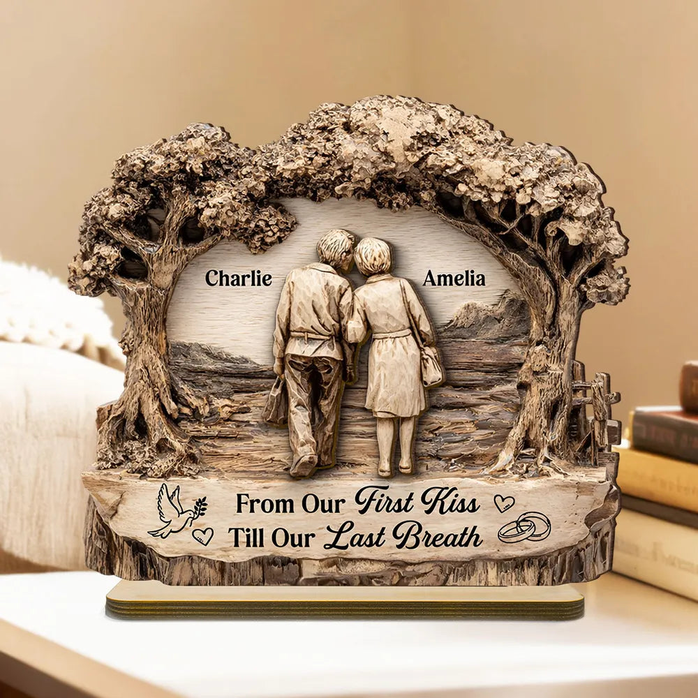 Personalized Wooden Couple Sculpture for Anniversary - Sentimental Gift Plaque MagicInPrints