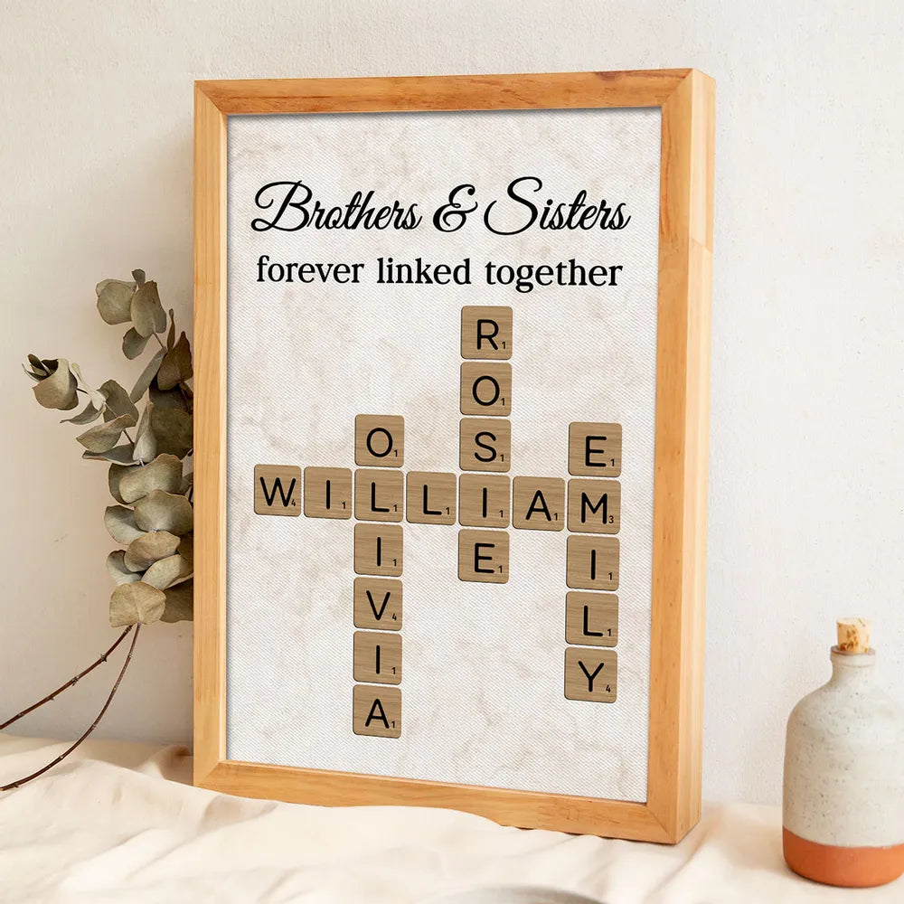 Personalized Family Name Scrabble Art Print for Siblings - Sentimental Home Decor Gift Poster or Canvas MagicInPrints