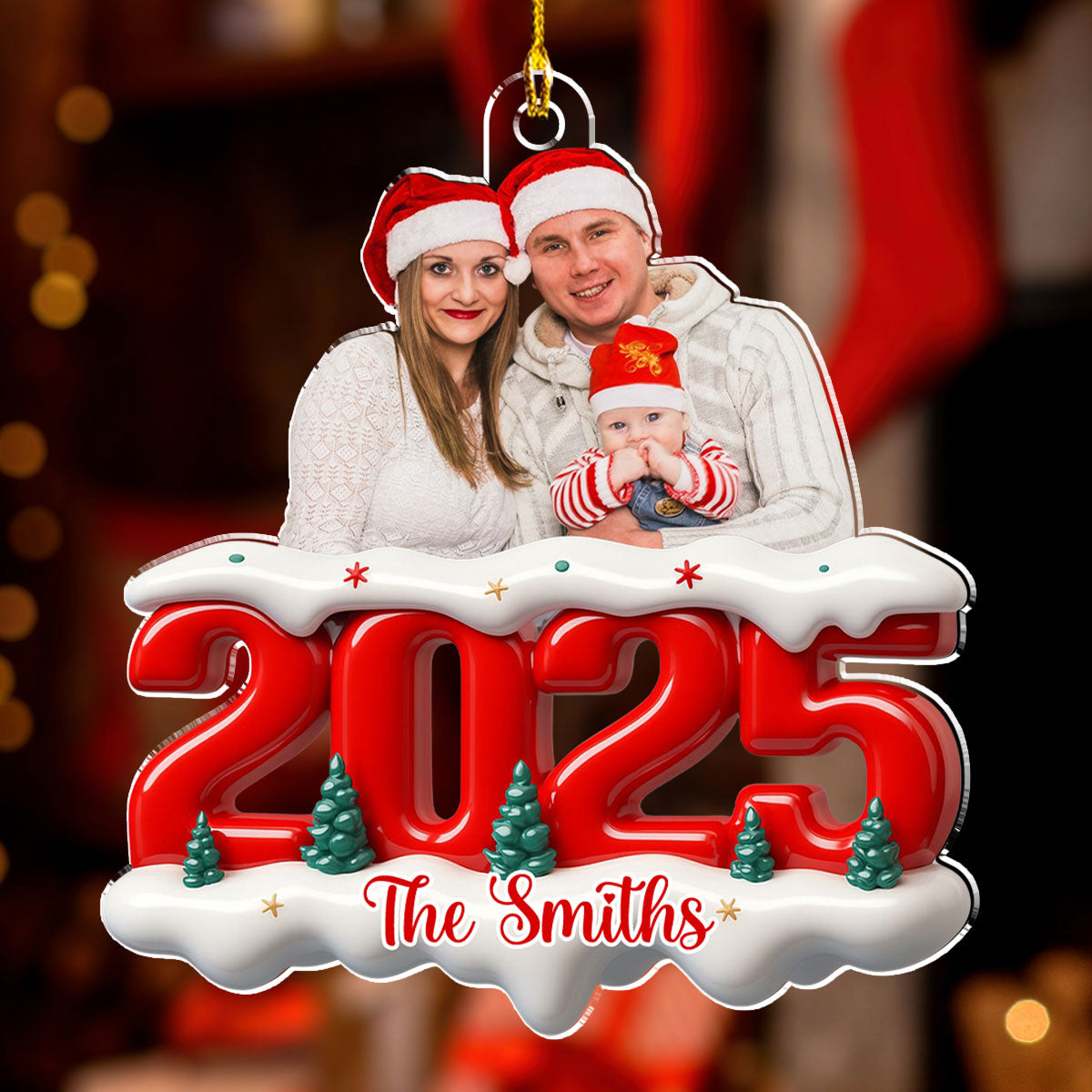 Custom Photo Christmas Ornament Family Keepsake 2025 - Holiday Decoration Ornament MagicInPrints