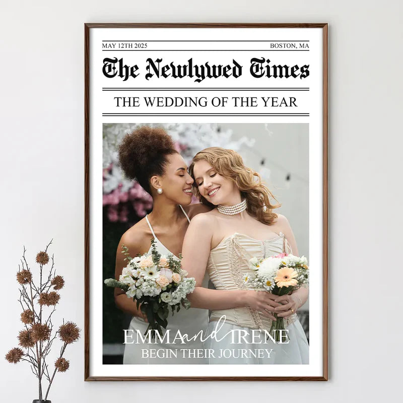 Personalized Wedding Newspaper Poster for Couples - Unique Wedding Gift Poster or Canvas MagicInPrints