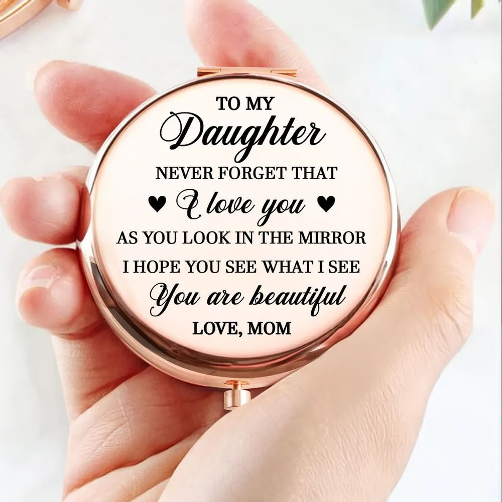 Personalized Compact Mirror for Daughter - Sentimental Gift from Mom Beauty Tools MagicInPrints