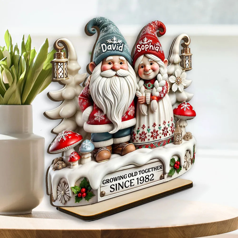 Personalized Gnome Couple Figurine for Couples - Anniversary Gift Plaque MagicInPrints
