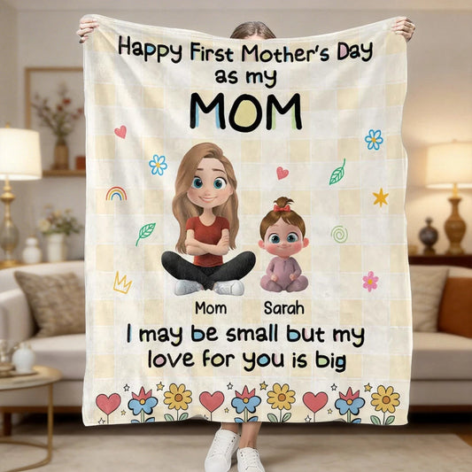 Personalized Mother's Day Blanket for Mom - First Mother's Day Gift Blanket MagicInPrints