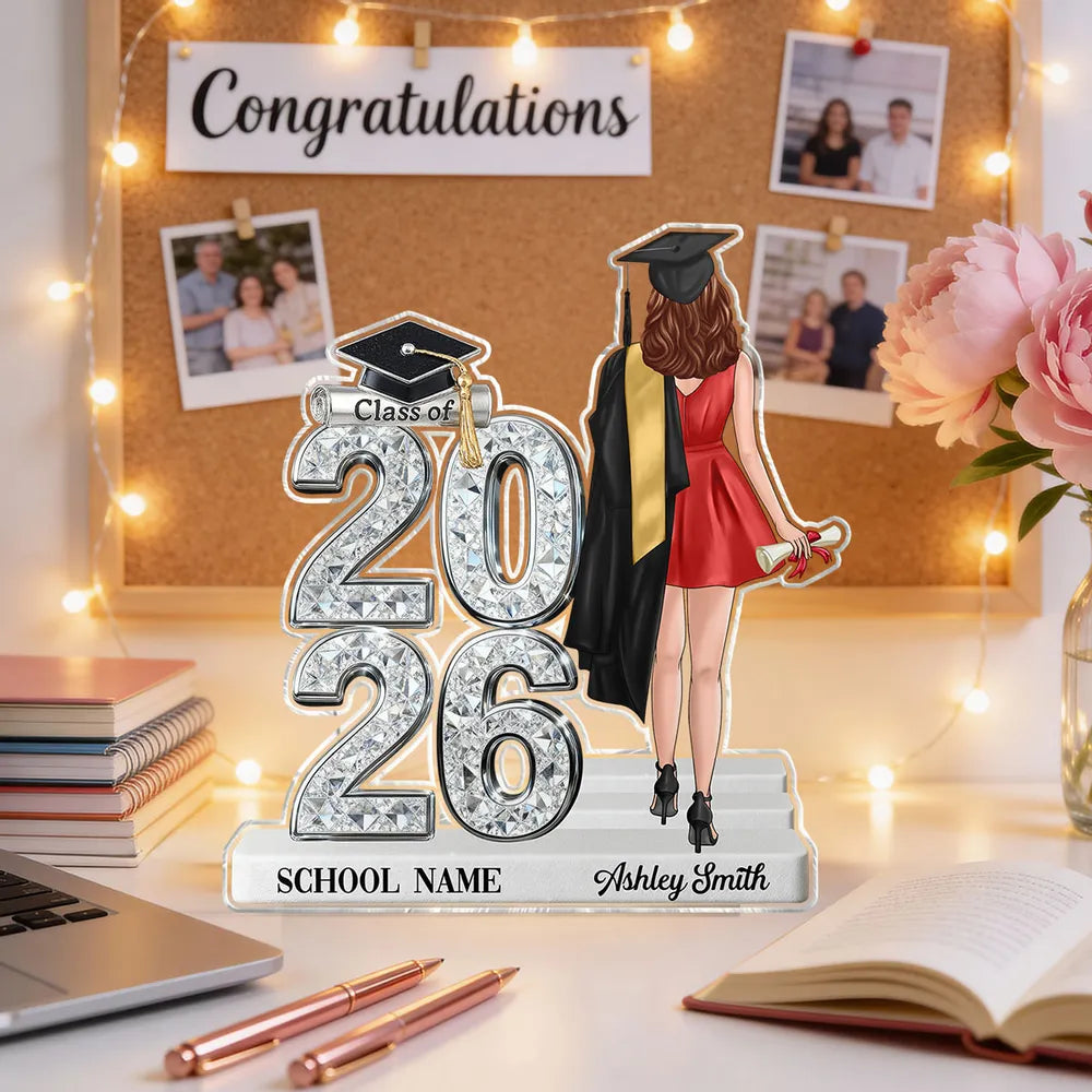 Personalized Graduation Acrylic Plaque for Her - Class of 2026 Keepsake Gift Plaque MagicInPrints