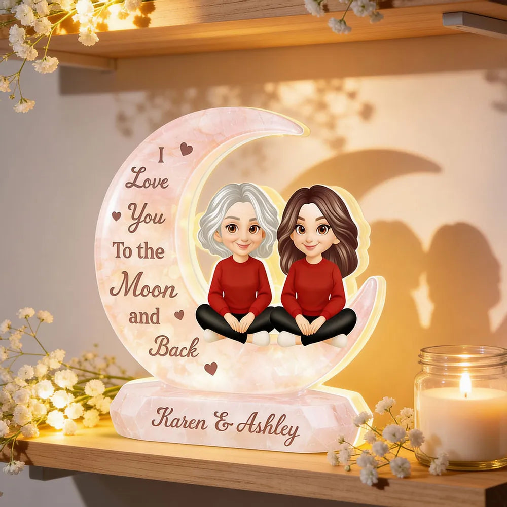 Personalized Moon Lamp for Couples - I Love You to the Moon and Back Plaque MagicInPrints