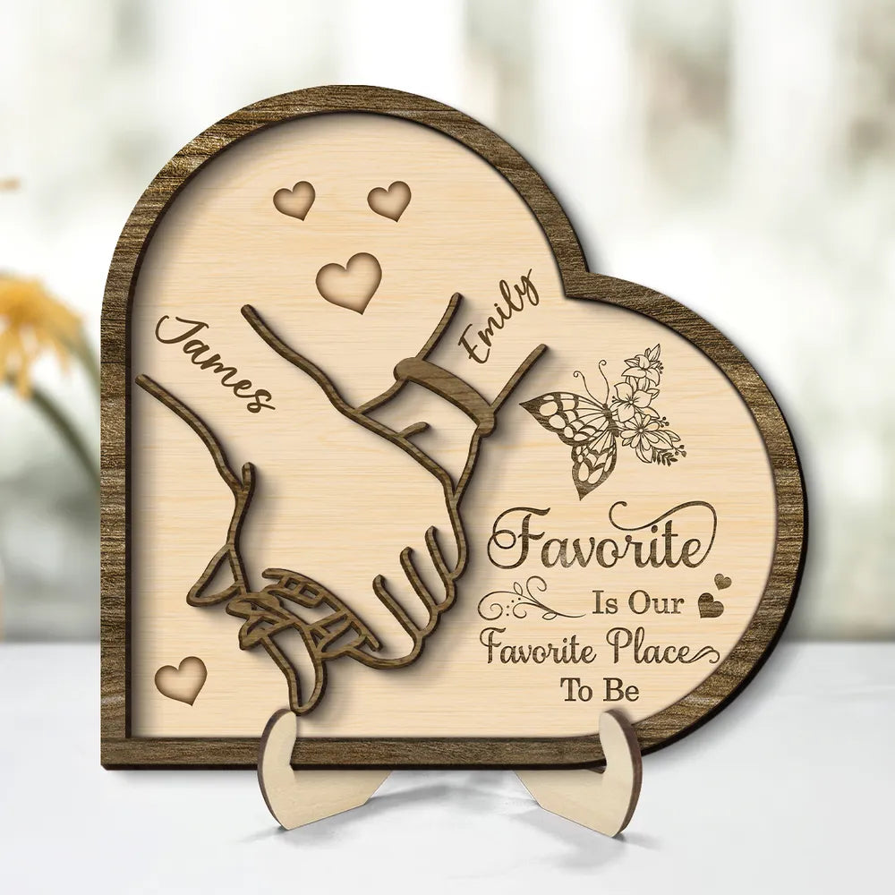 Personalized Wooden Heart Plaque for Couples - Romantic Home Decor Gift Plaque MagicInPrints