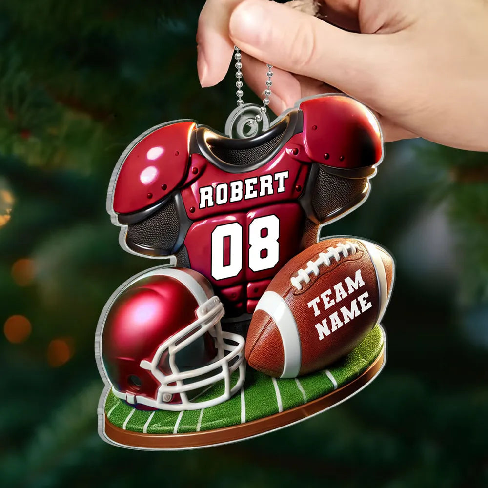 Personalized Football Ornament for Fans - Custom Jersey and Team Name Ornament MagicInPrints