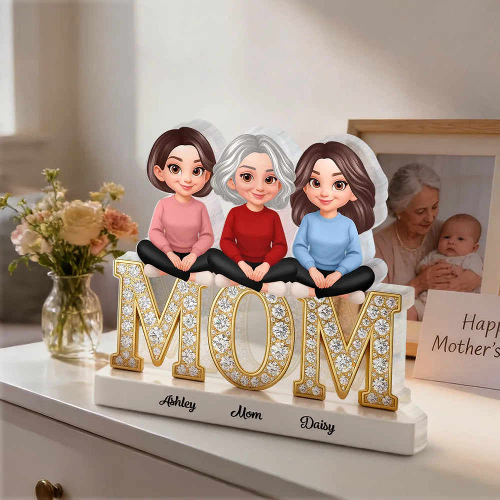 Personalized Family Figurine Mom Gift with Custom Names - Mother's Day Keepsake Plaque MagicInPrints