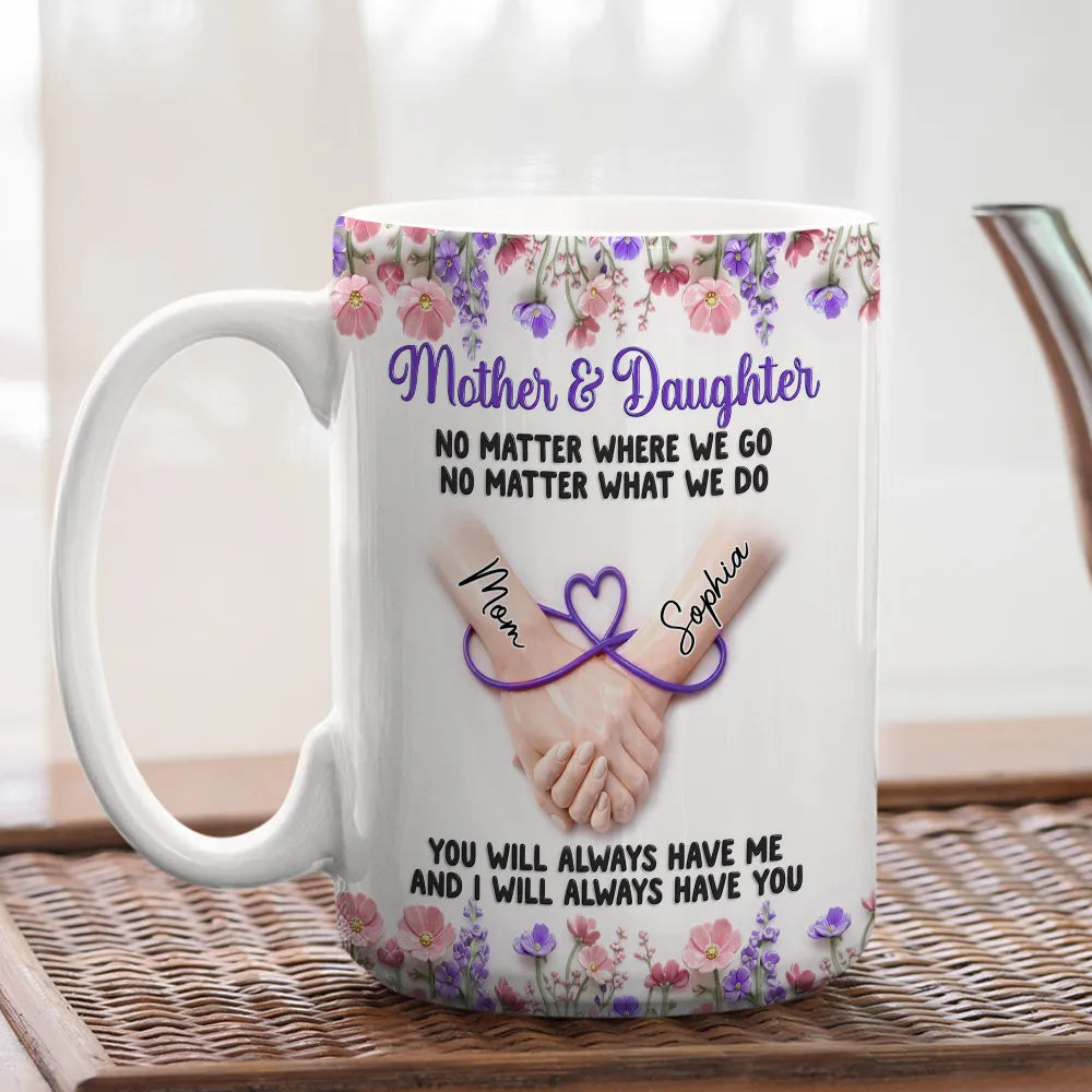 Personalized Mother & Daughter Mug - Custom Names & Heart Design - Sentimental Gift Cup MagicInPrints