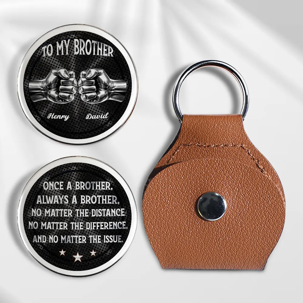 Personalized Leather Keychain for Brother - Sentimental Gift for Sibling Keychain MagicInPrints