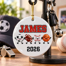 Load image into Gallery viewer, Personalized Multi-Sport Ceramic Ornament Gift for Kids
