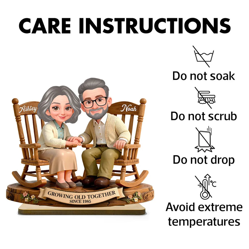 Personalized Couple Figurine for Seniors - Custom Anniversary Gift Plaque MagicInPrints
