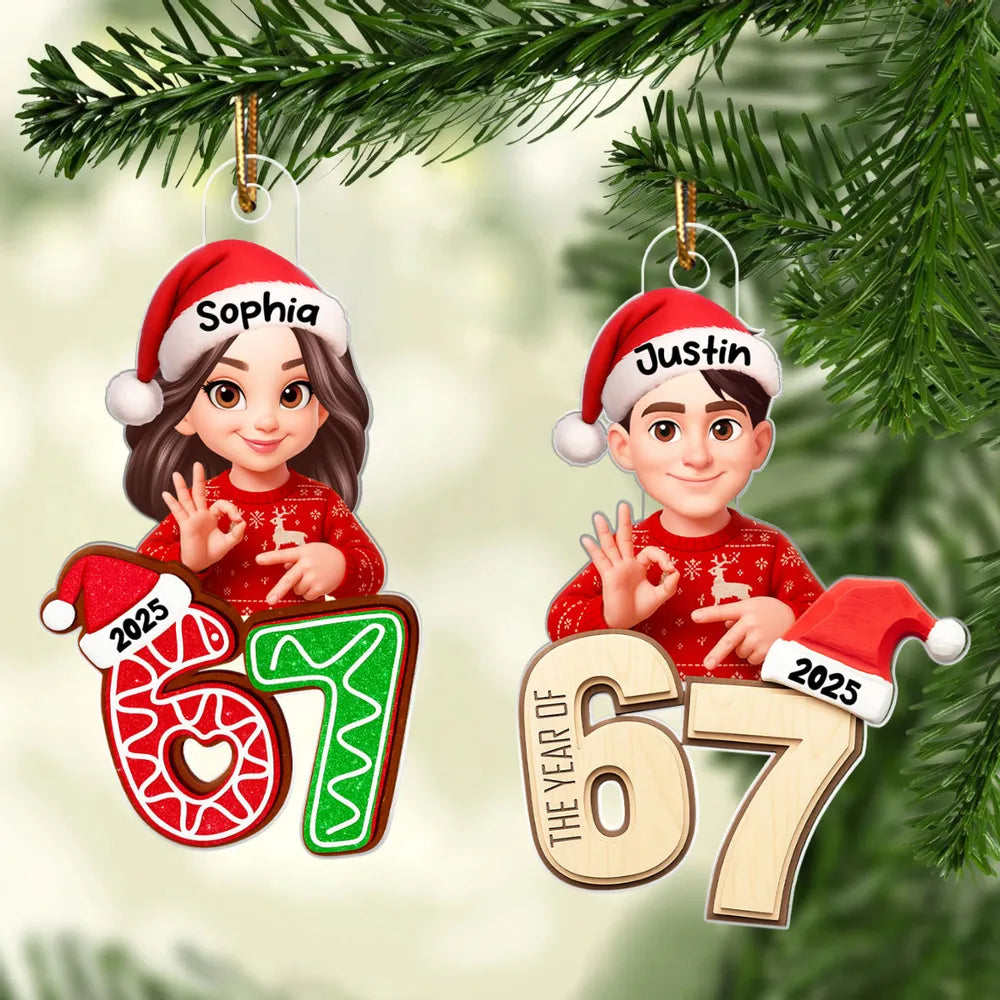 Personalized Christmas Ornaments for Kids - Cute Gingerbread Design 2025 Ornament MagicInPrints