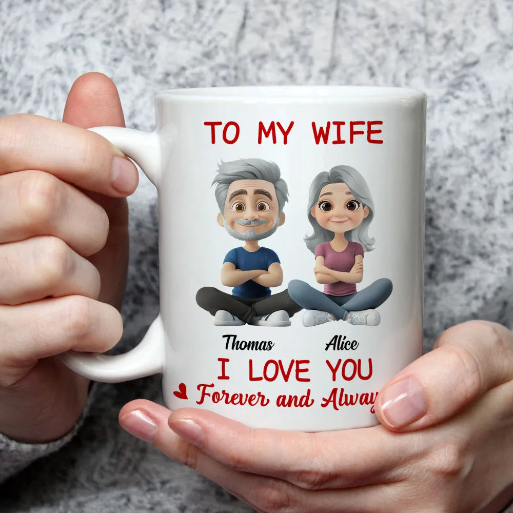 Personalized Mug for Wife with Custom Cartoon Couple - Anniversary Gift Cup MagicInPrints
