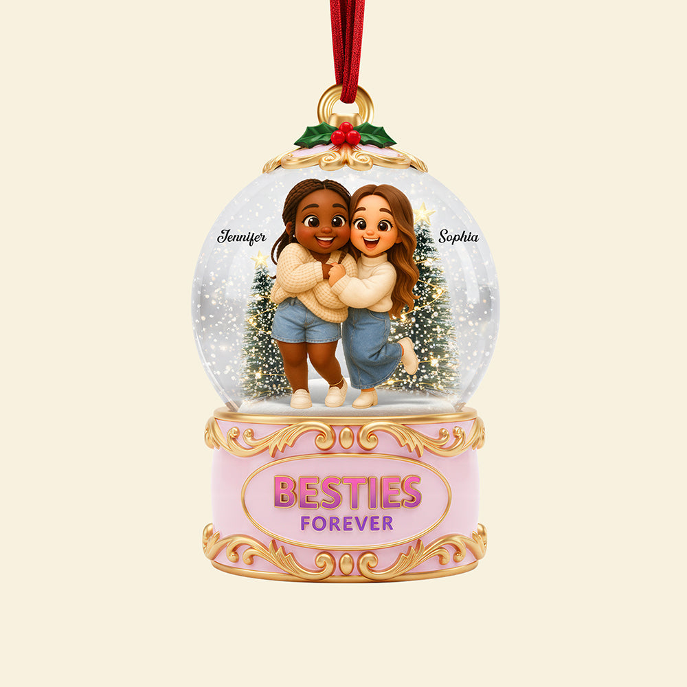 Holiday Besties Christmas Ornament - Custom Photo Gifts For Besties Ornament MagicInPrints