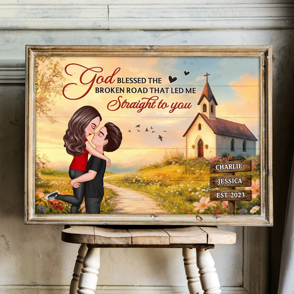 Personalized Romantic Couple Art Print for Home Decor - Anniversary Gift Poster or Canvas MagicInPrints