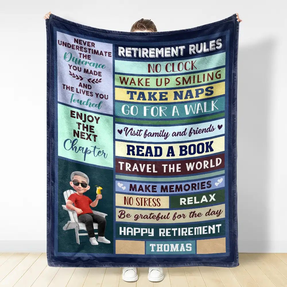 Celebrate New Adventures – Personalized Fleece Blanket – Gift for Retiree Fleece Blanket MagicInPrints