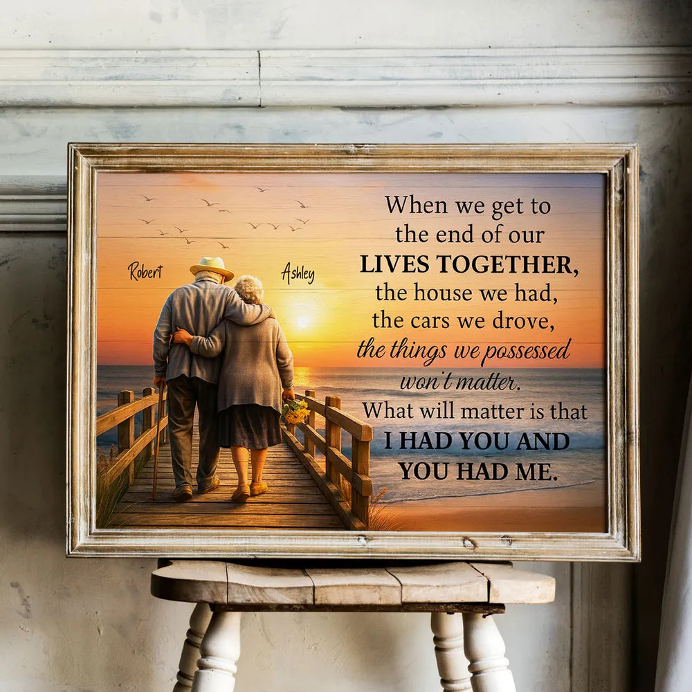 Personalized Canvas Print for Couples - Sentimental Sunset Walk Quote Poster or Canvas MagicInPrints