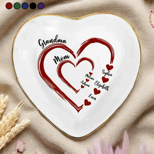 Personalized Heart-Shaped Ceramic Plate for Family - Mother's Day Gift Jewelry MagicInPrints