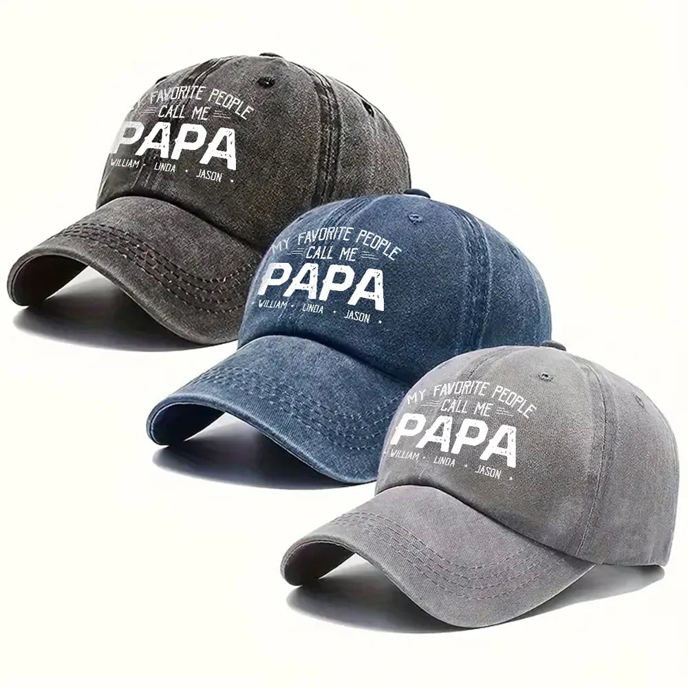 Personalized Dad Hat for Papa - Custom Names Father's Day Gift Hat MagicInPrints
