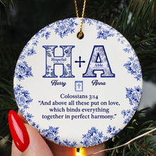 Load image into Gallery viewer, Blessed &amp; Kind: Personalized Faith &amp; Love Christmas Ornament - Perfect Gift for Couples Ornament MagicInPrints
