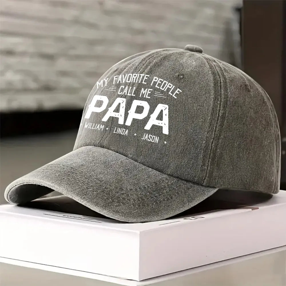 Personalized Dad Hat for Papa - Custom Names Father's Day Gift Hat MagicInPrints