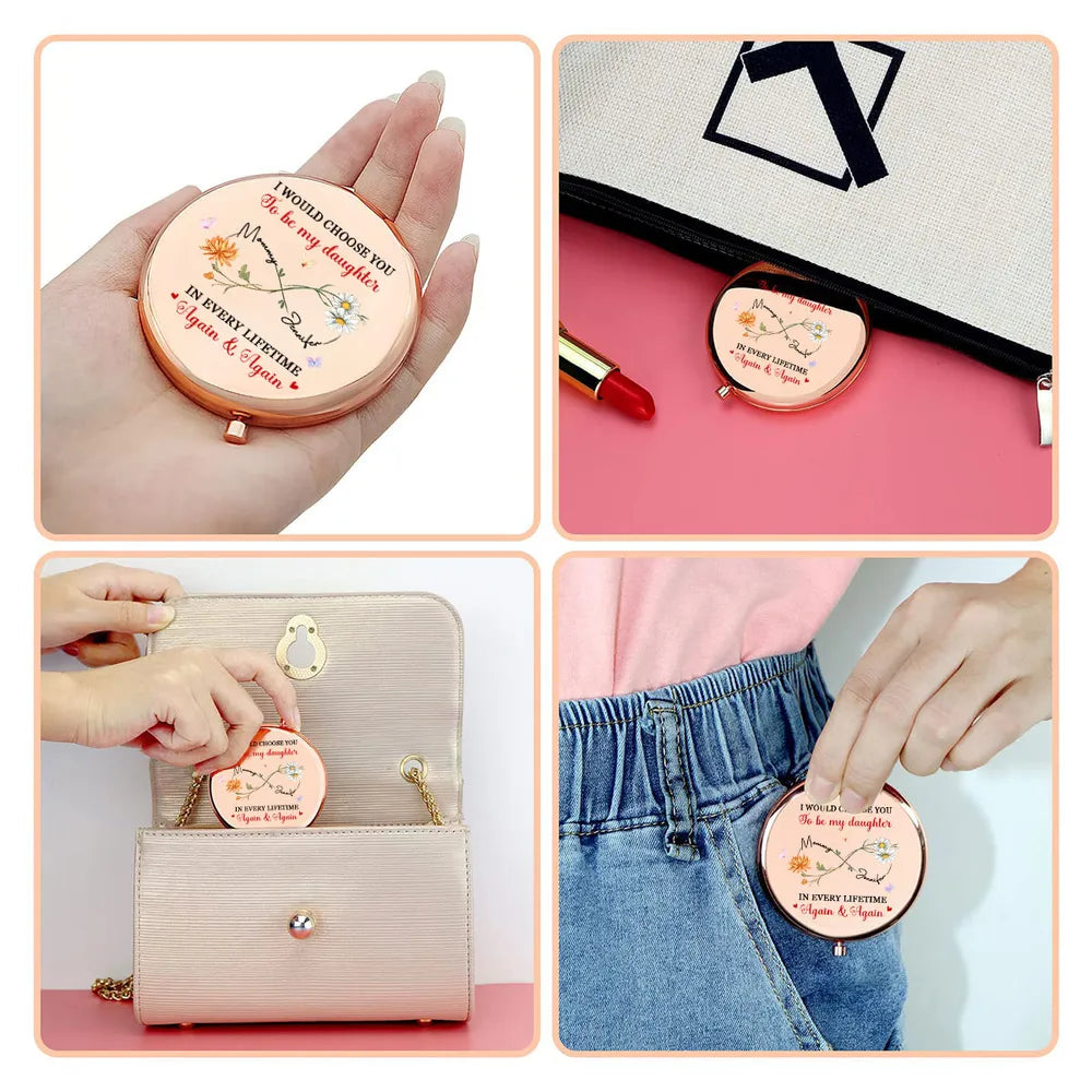 Personalized Compact Mirror for Daughter - Sentimental Gift from Mom Beauty Tools MagicInPrints