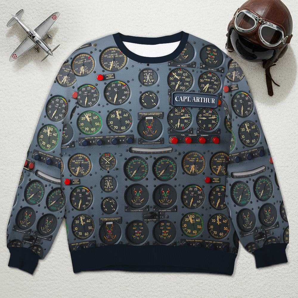 Pilot Control Panel Ugly Sweater - Personalized Christmas Gifts For Pilot Ugly Christmas Sweater MagicInPrints