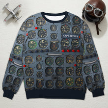 Load image into Gallery viewer, &quot;Take Control of the Skies!&quot; - Pilot Control Panel Ugly Sweater - Personalized Christmas Gift for Pilots Ugly Christmas Sweater MagicInPrints
