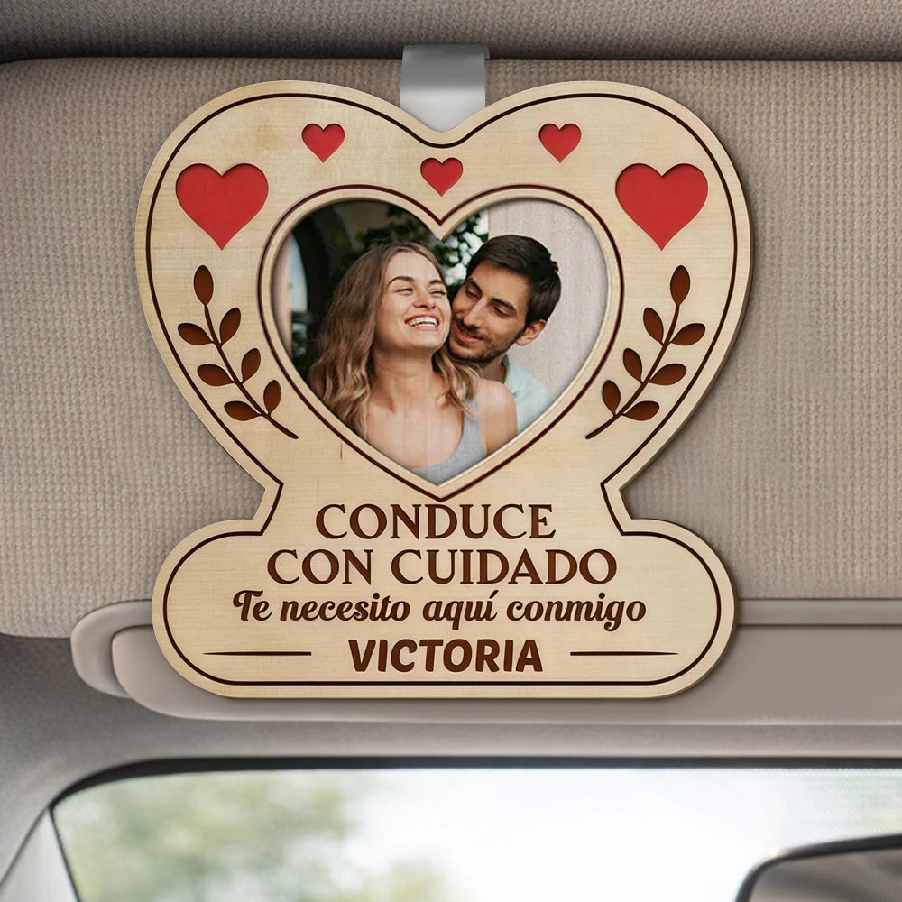 Personalized Car Sign for Couples with Heart Design - Romantic Gift Car Hanger MagicInPrints