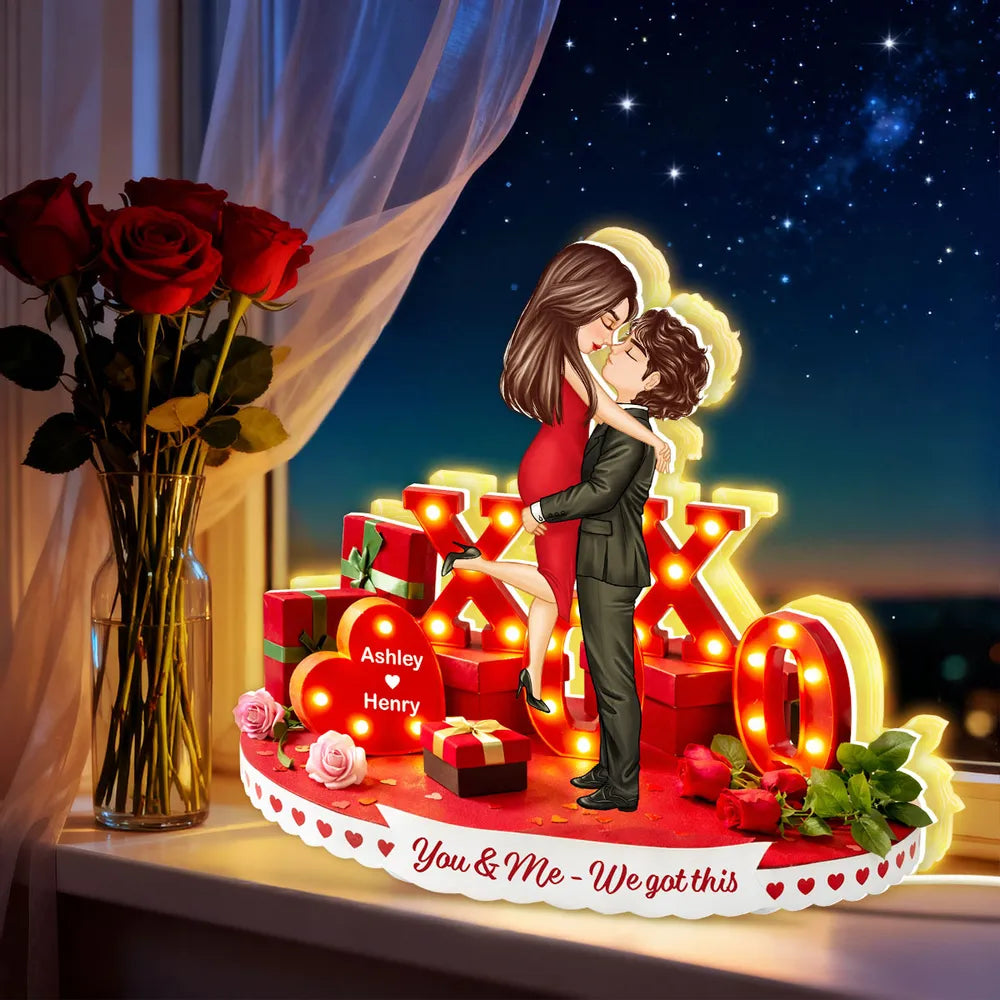Personalized Romantic Couple Figurine for Anniversaries - Custom Names and Dates Plaque MagicInPrints