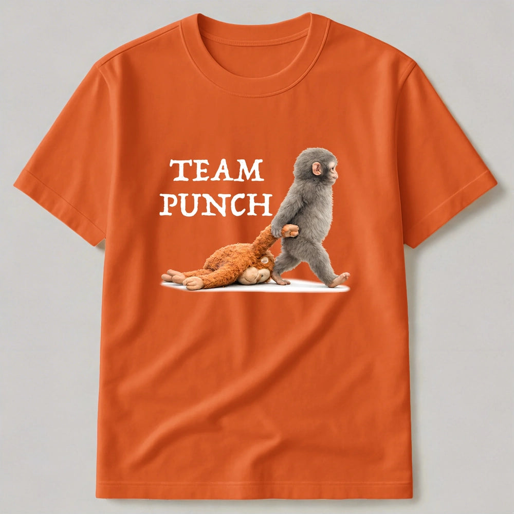 Funny Graphic T-Shirt for Adults - Team Punch Monkey Design Cloth MagicInPrints