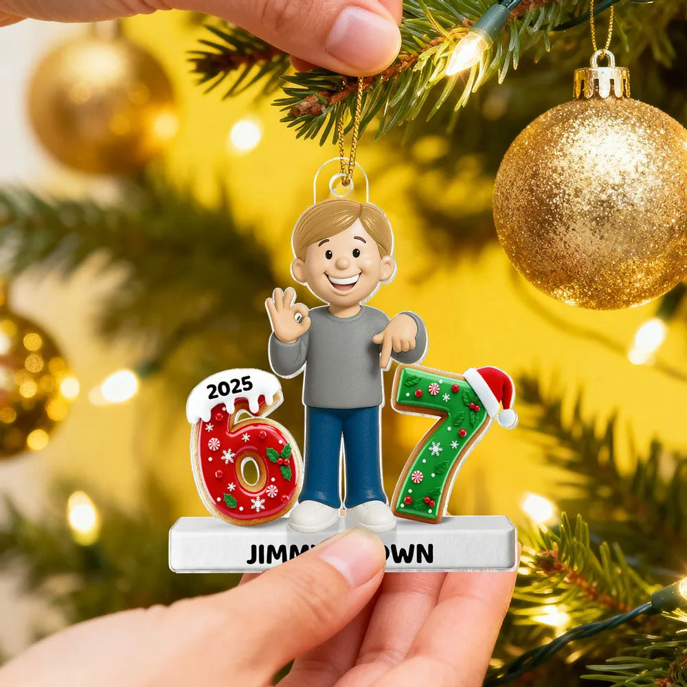 Personalized Boy Christmas Ornament 2025 - Custom Name Holiday Decoration Ornament MagicInPrints