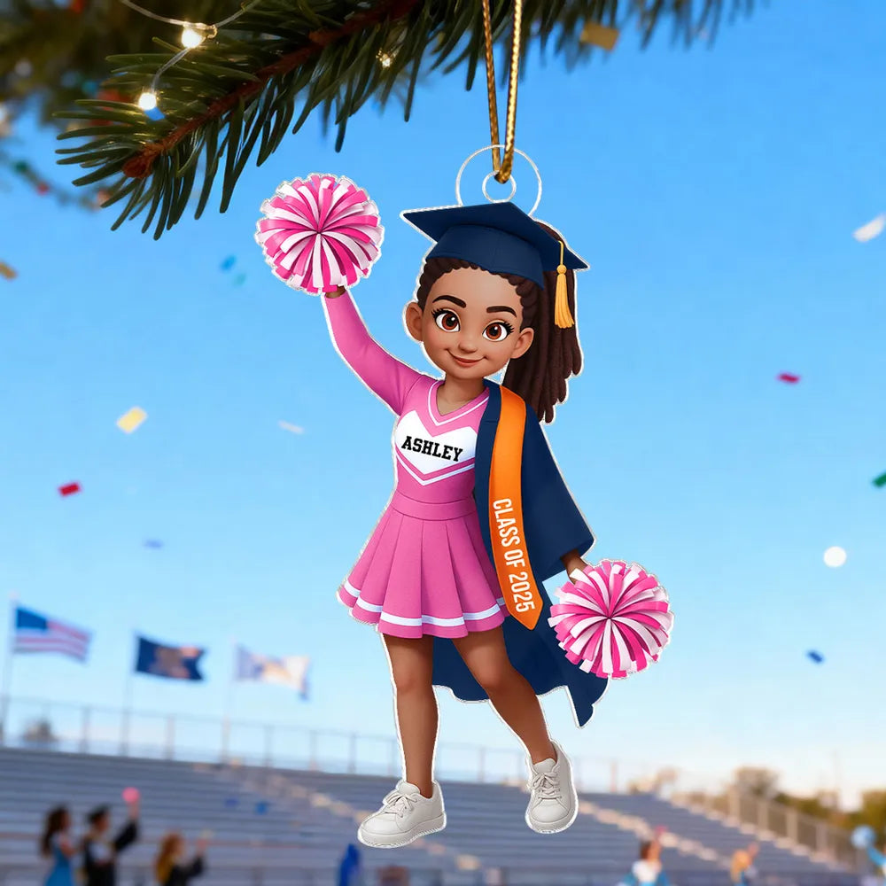 Custom Cheerleader Graduation Ornament for Class of 2025 - Personalized Gift Ornament MagicInPrints