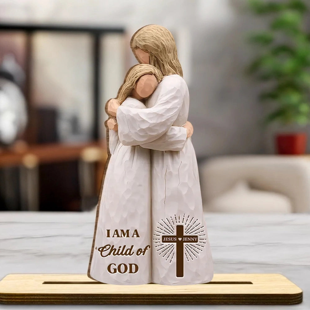 Personalized Wooden Figurine for Christians - Child of God Keepsake Plaque MagicInPrints