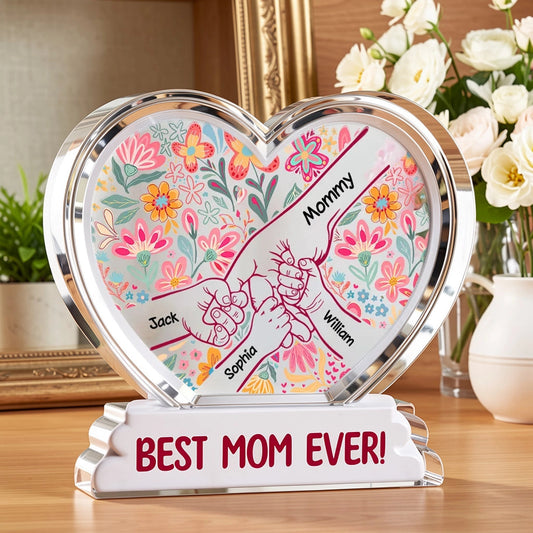 Personalized Heart-Shaped Acrylic Plaque for Mom - Mother's Day Gift Plaque MagicInPrints